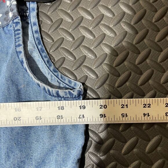 L.A. Blue Western Embroidered Floral Denim Button Up Blue Vest Women's Size L - Picture 5 of 5